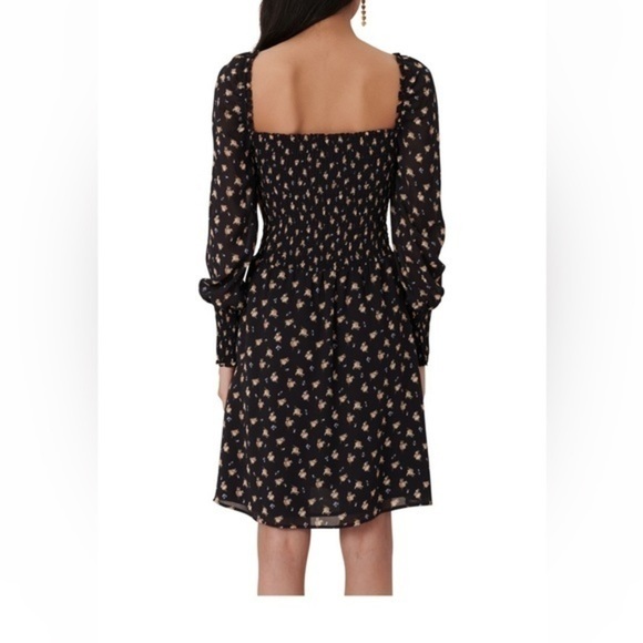 Maje Rithik Smocked Floral Print Dress - Picture 5 of 5